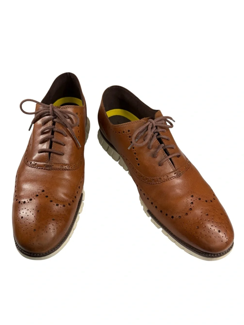 Cole Haan ZerøGrand Brown Leather Wingtip Oxford Dress Shoes Grand.OS Men's 15W